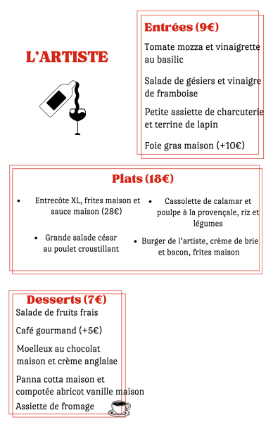 Carte du soir - 27/02/25