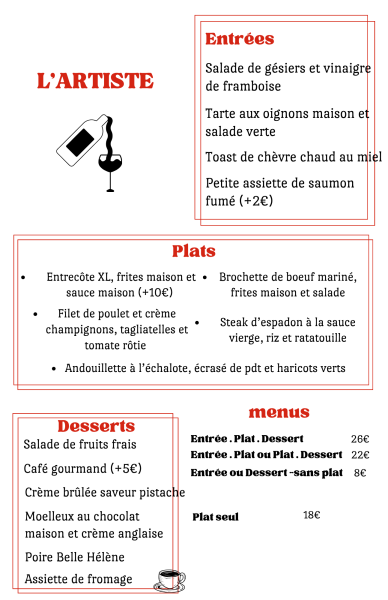 Menu du 03/06/26 - Pensez à réserver !
