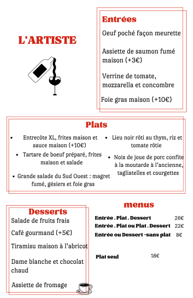 Menu du 05/03/26 - Pensez à réserver !