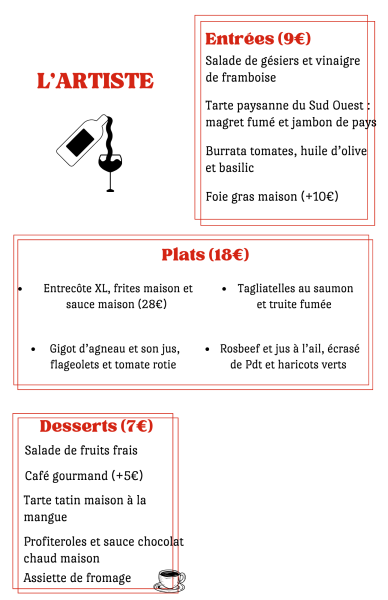 Carte du soir - 30/01/25