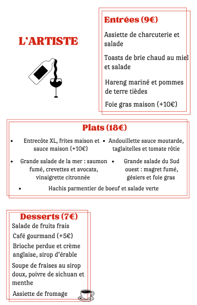 Carte du soir - 29/05/26